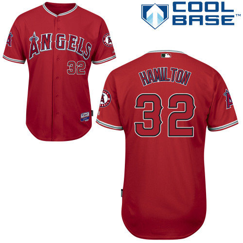 Josh Hamilton #32 MLB Jersey-Los Angeles Angels of Anaheim Men's Authentic Red Cool Base Baseball Jersey